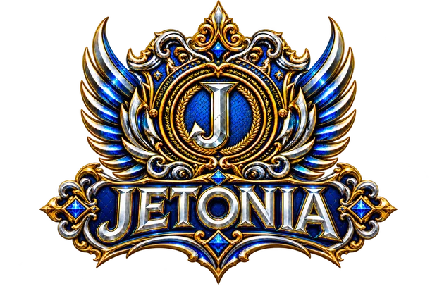 JETONIA — gold and sapphire studio crest